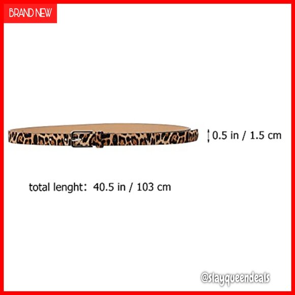 2-Pack Leopard Zebra Print Belts for Women, Imitation Leather Fashion main image 4
